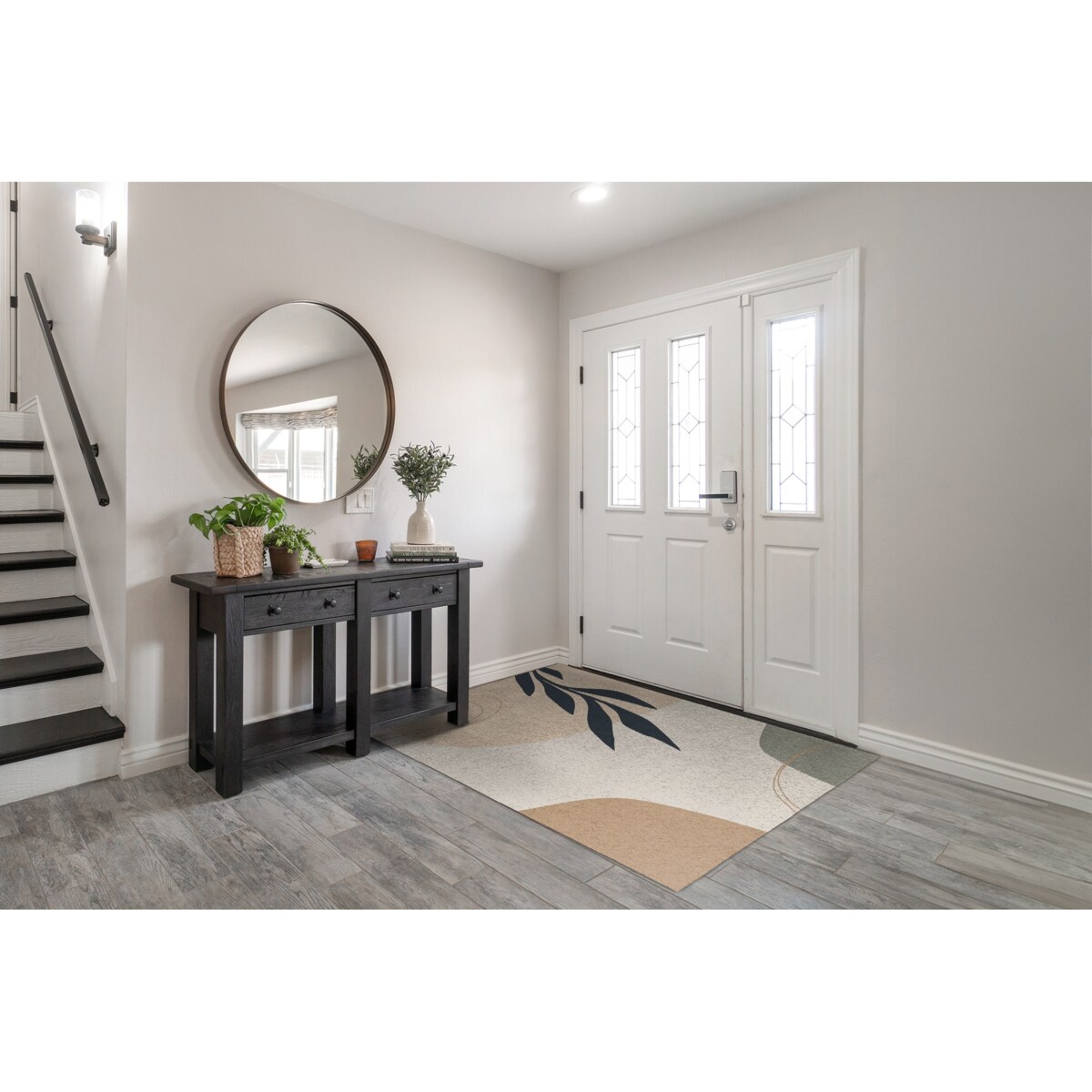 Wycieraczka XXL do wnętrz Minimalistyczny Liść 150x100 cm