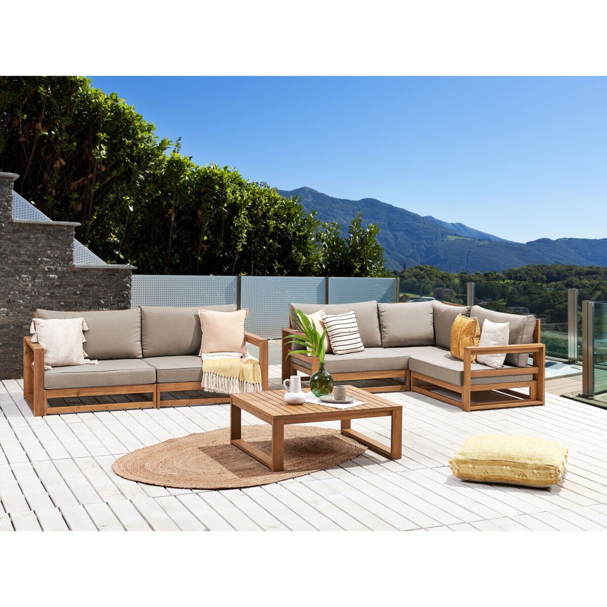 Zestaw ogrodowy z certyfikowanego drewna akacjowego 4-osobowy jasny TIMOR II