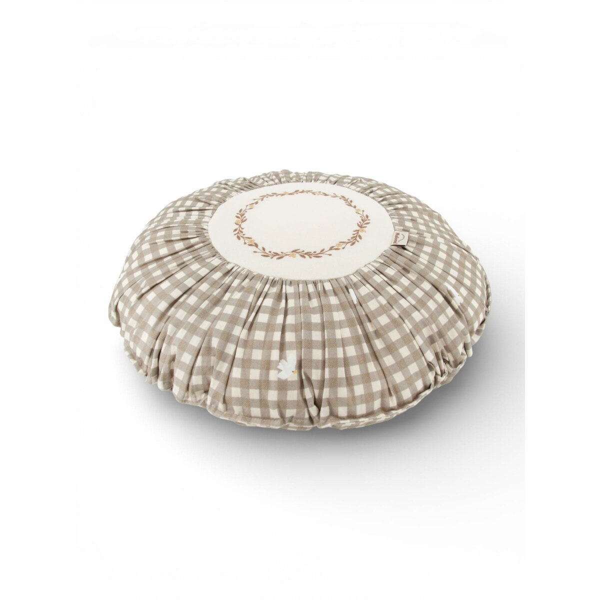 Poduszka dekoracyjna okrągła z haftem Countryside Check