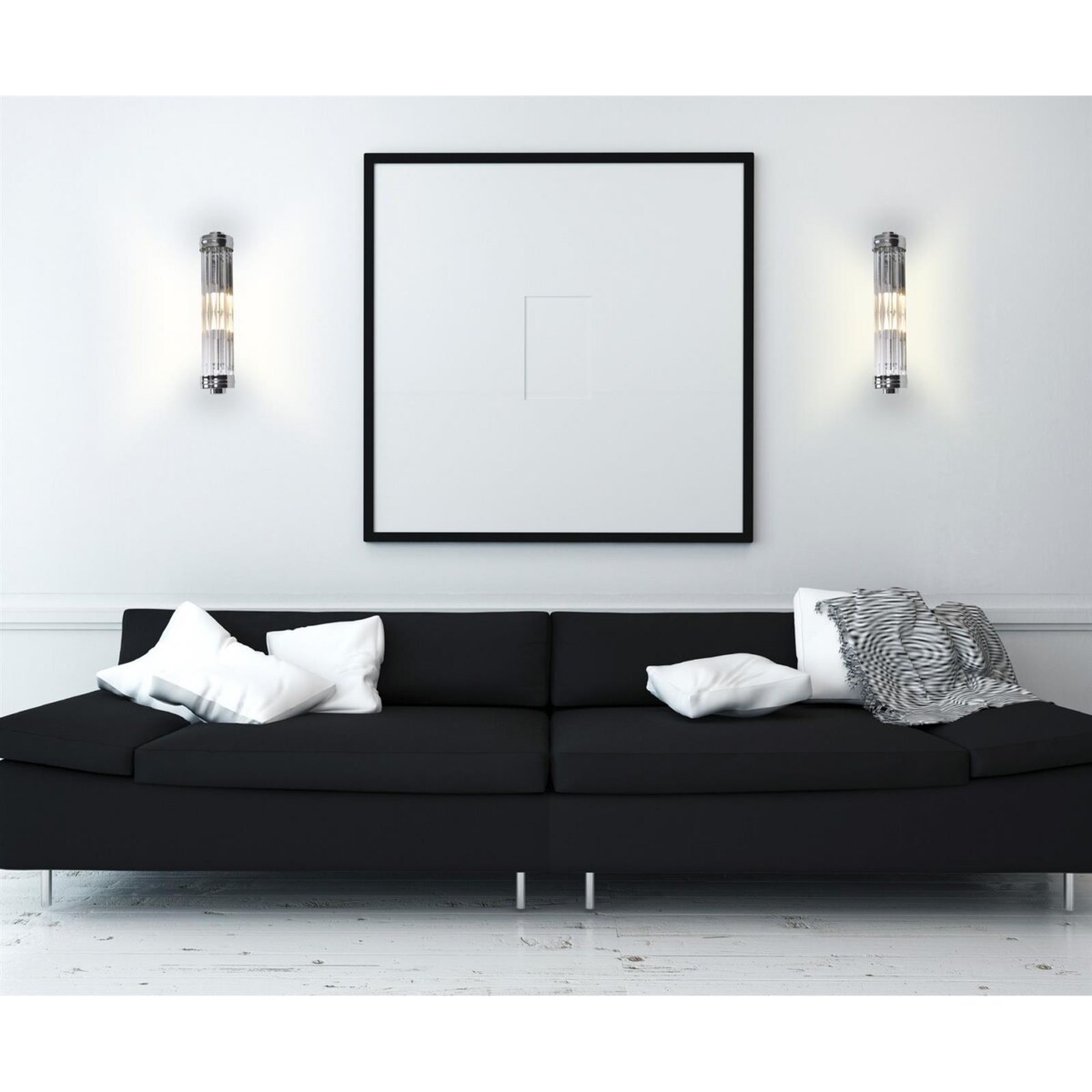 Kinkiet LAMPA ścienna FLORENCE W0241 Maxlight okrągła OPRAWA szklana glamour chrom przezroczysta