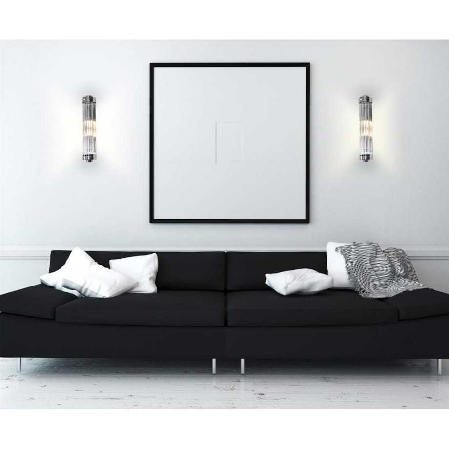 Kinkiet LAMPA ścienna FLORENCE W0241 Maxlight okrągła OPRAWA szklana glamour chrom przezroczysta