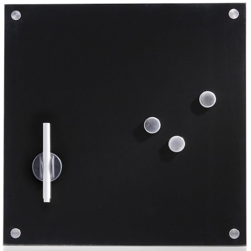 Szklana tablica magnetyczna MEMO + 3 magnesy, 40x40 cm, ZELLER