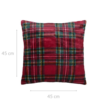 Poduszka świąteczna 45x45 cm CLAUS w szkocką kratę