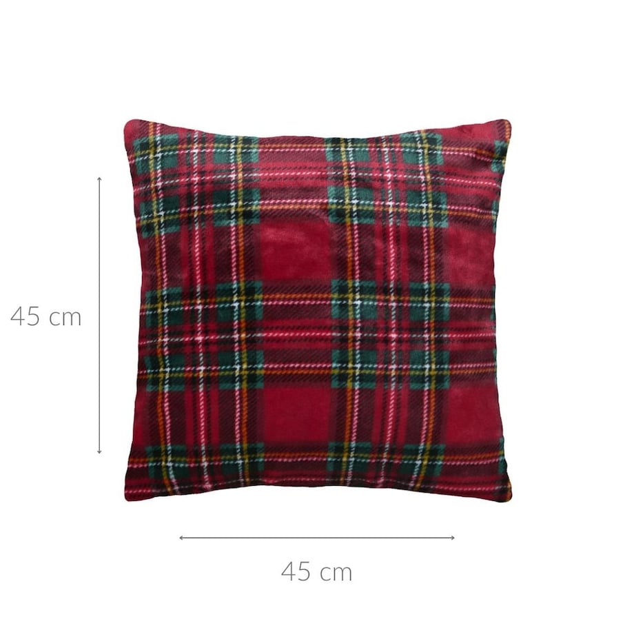 Poduszka świąteczna 45x45 cm CLAUS w szkocką kratę