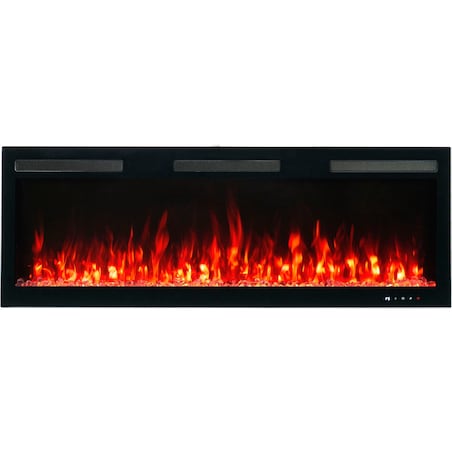 Kominek elektryczny AFLAMO Majestic 128 PRO - ścienny i do zabudowy - 128x45x13 cm - kominek LED z funkcją grzania 750/1500 W