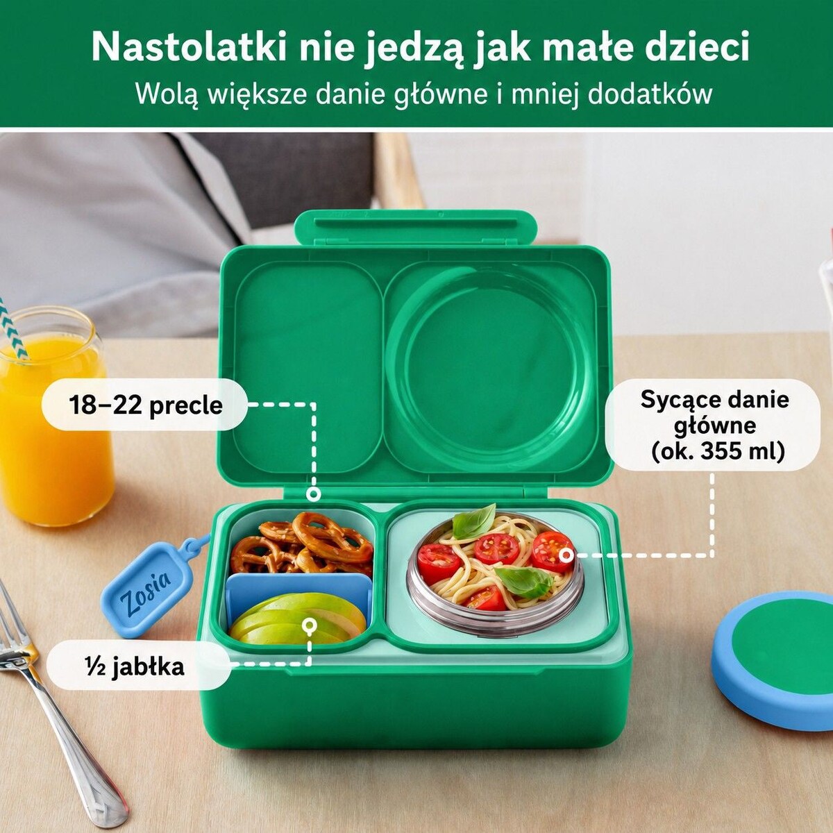 OMIE OMIEBOX UP lunch box z termosem, Jade Green