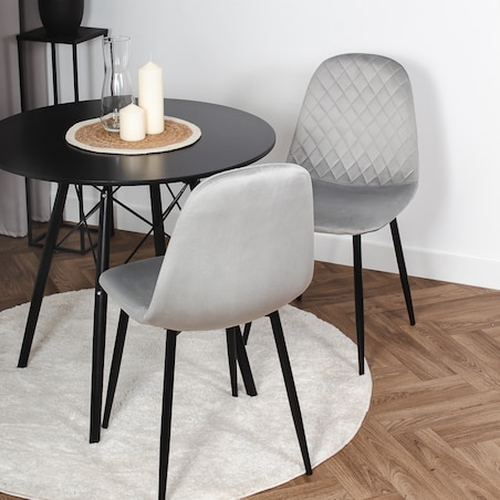 Krzesło tapicerowane nowoczesne pikowane do salonu jadalni jasnoszare