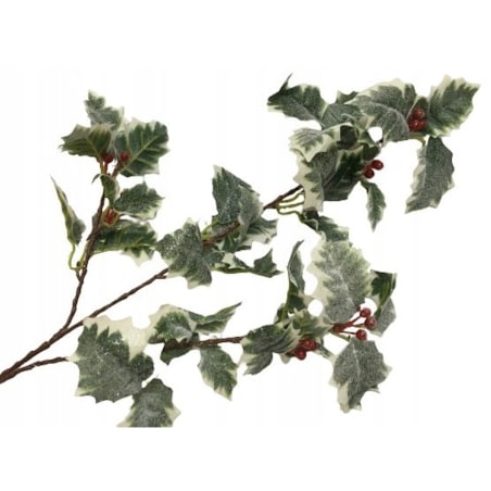 GAŁĄZKA SZTUCZNA jak żywa ośnieżona brokat OSTROKRZEW z owocami DEKORACJA