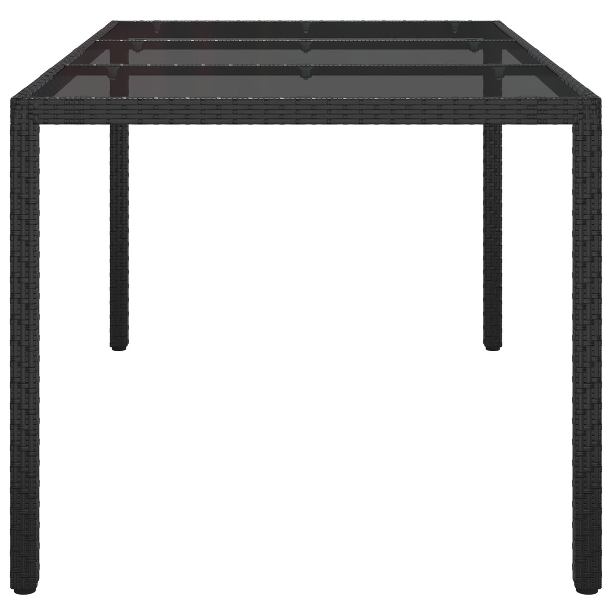 vidaXL Czarny stół do jadalni 150x90x75 cm Polirattan