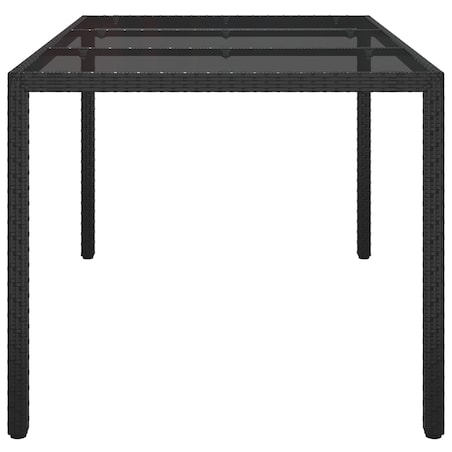vidaXL Czarny stół do jadalni 150x90x75 cm Polirattan