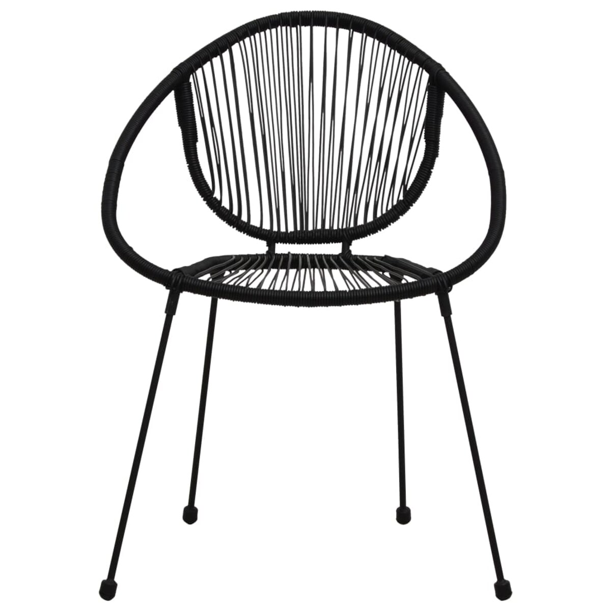 vidaXL 3-częściowy zestaw mebli ogrodowych, rattan PVC, czarny
