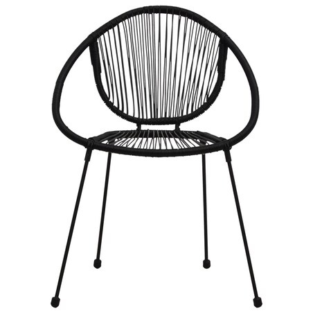 vidaXL 3-częściowy zestaw mebli ogrodowych, rattan PVC, czarny