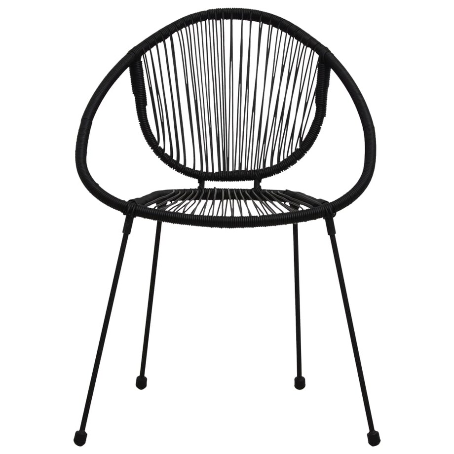 vidaXL 3-częściowy zestaw mebli ogrodowych, rattan PVC, czarny