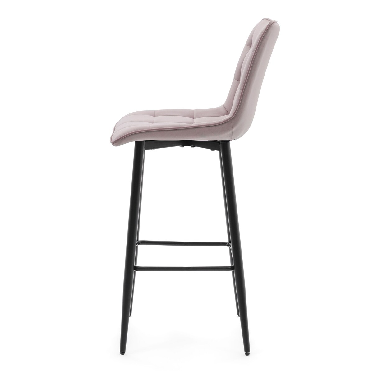 Hoker tapicerowany barowy welurowy CHIC różowy do salonu jadalni