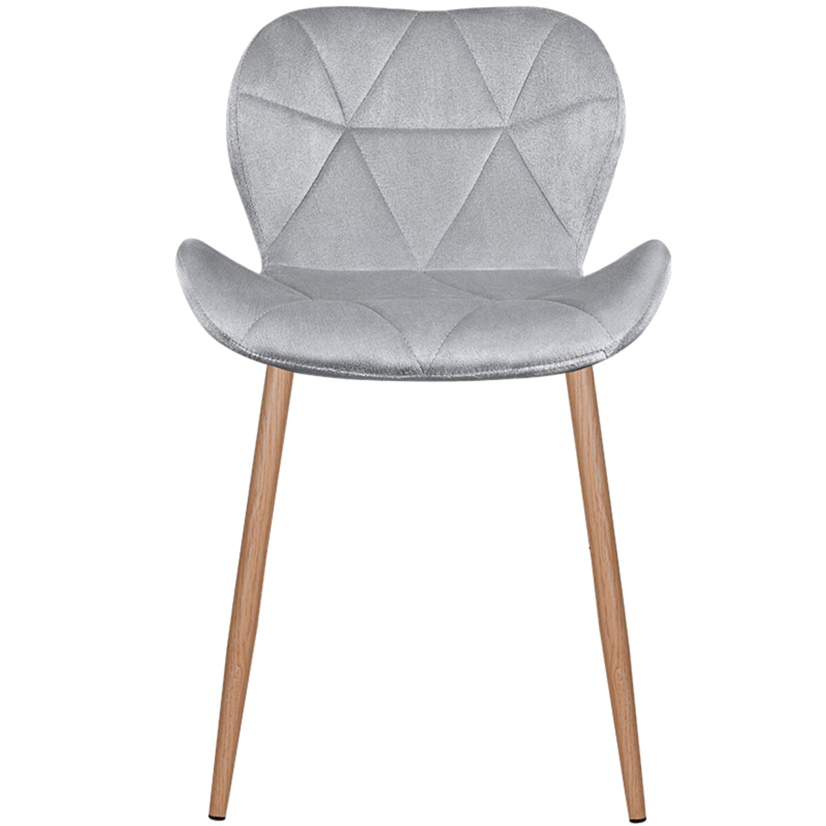 Krzesło tapicerowane welurowe szare jasne nogi do salonu jadalni
