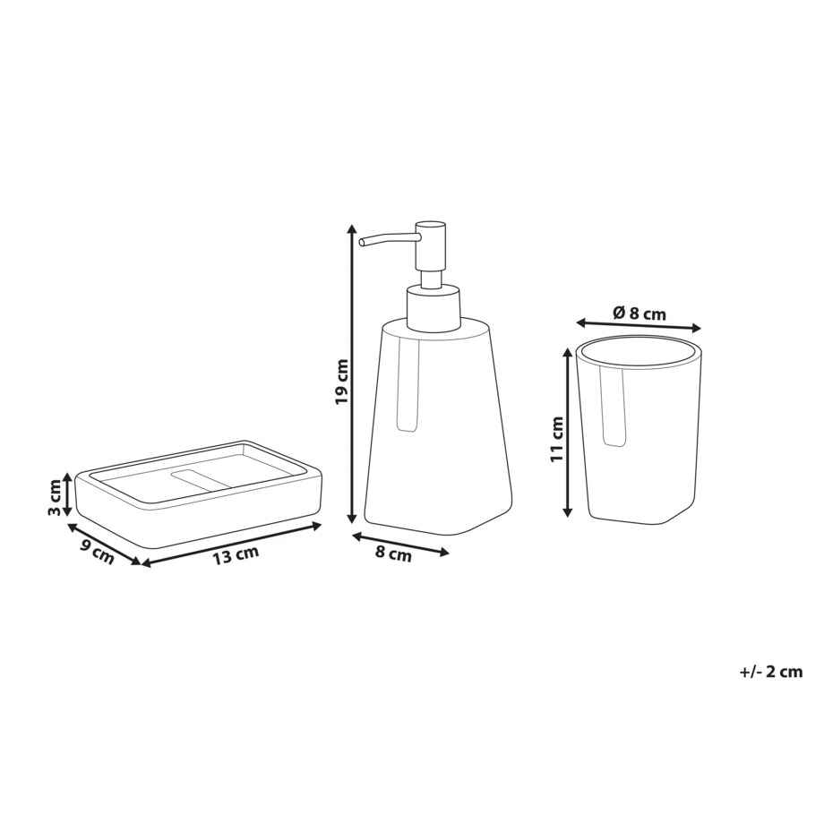 3-częściowy zestaw akcesoriów łazienkowych beżowy SONANA