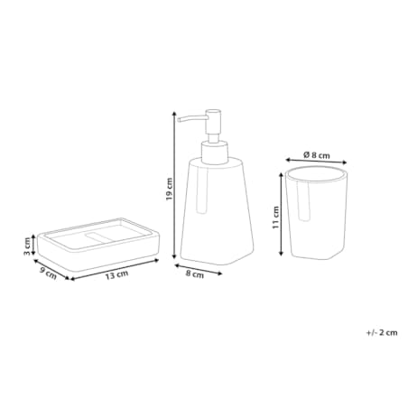 3-częściowy zestaw akcesoriów łazienkowych ceramiczny beżowy SONANA
