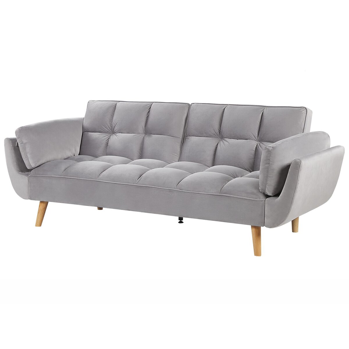 Sofa rozkładana dla 3 osób ASBY Welur Jasnoszary