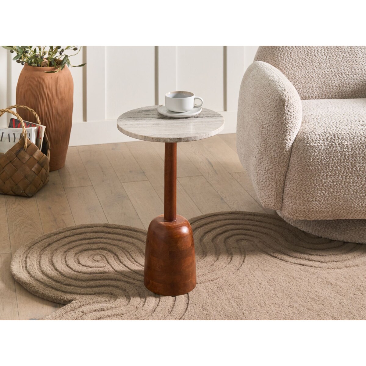 Stolik pomocniczy HARTWELL Drewno mango Brązowy