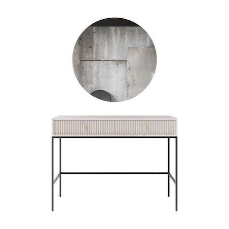 Toaletka MIDNIGHT na stelażu z lustrem i oświetleniem LED, kaszmir