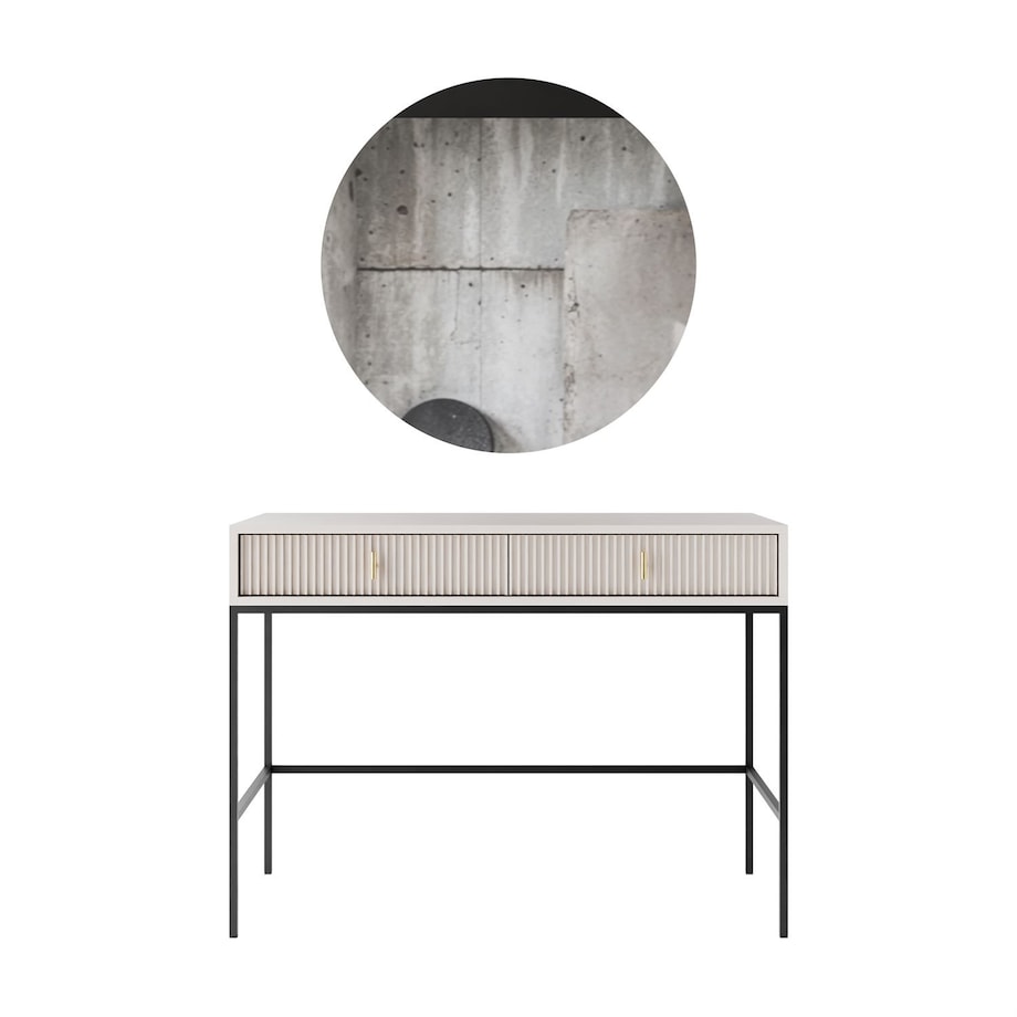 Toaletka MIDNIGHT na stelażu z lustrem i oświetleniem LED, kaszmir