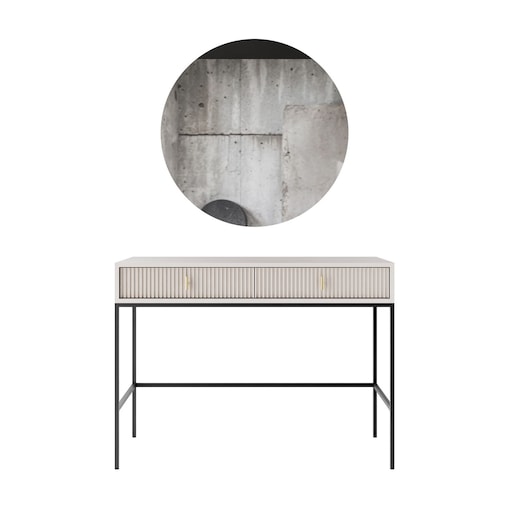 Toaletka MIDNIGHT na stelażu z lustrem i oświetleniem LED, kaszmir