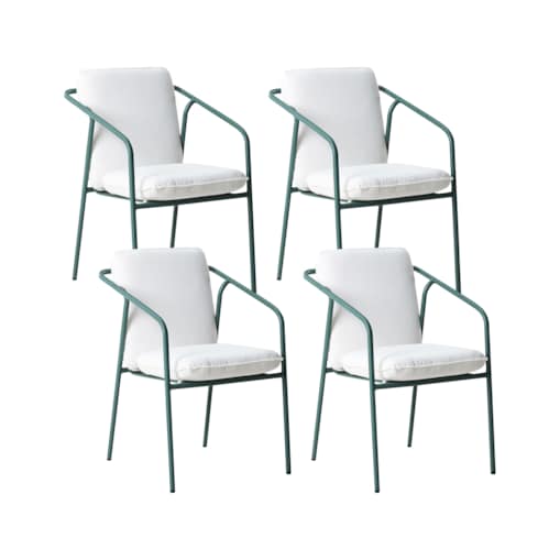 Zestaw 4 krzeseł ogrodowych z poduszkami ASCIANO Metal Zielony