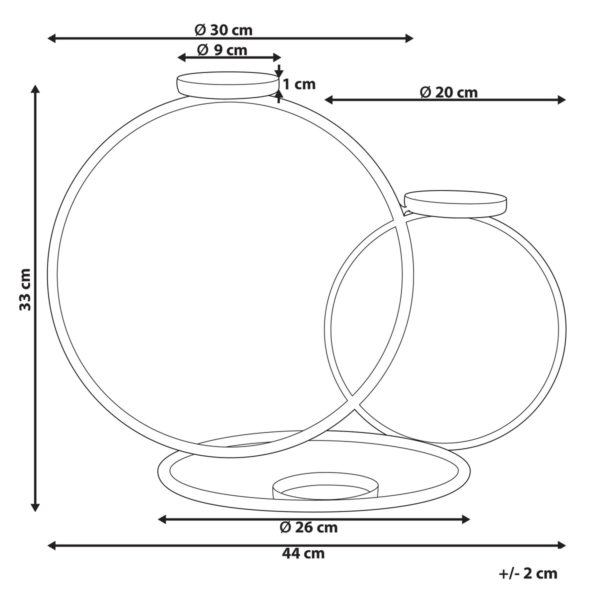 Świecznik CAKUNG Metal 33 cm Czarny