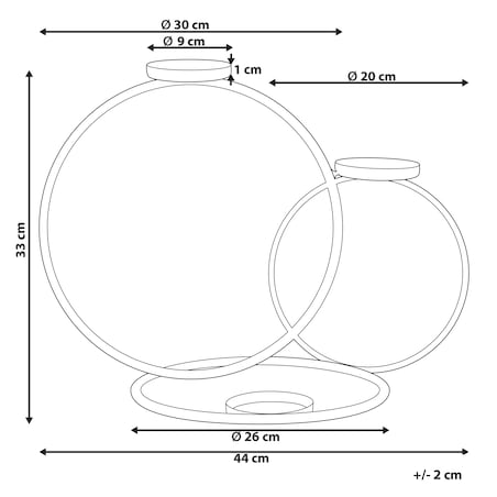 Świecznik CAKUNG Metal 33 cm Czarny