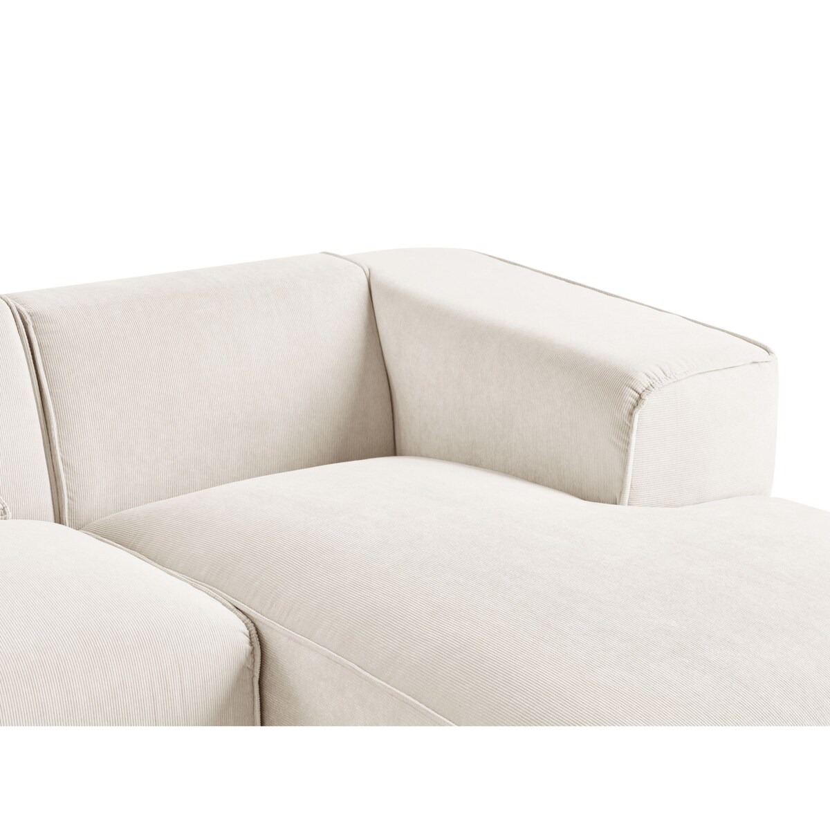 Narożnik DOLVA Sztruks Złamana biel dla 3 osób Lewostronny