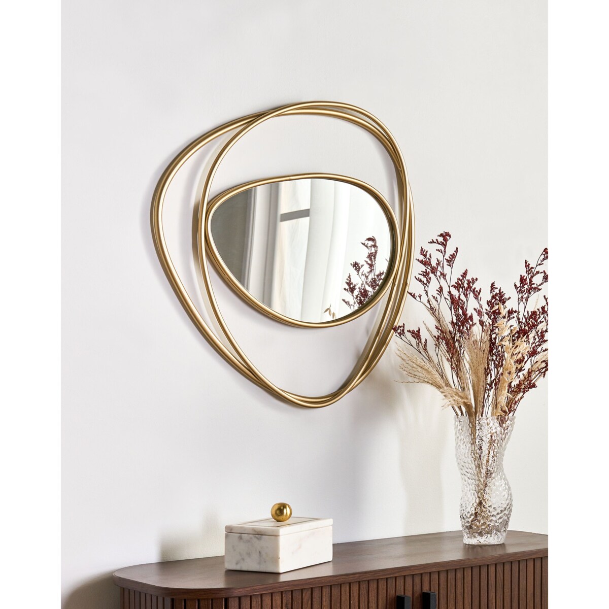 Lustro ścienne COURCY 50 cm 54 cm Metal Złoty