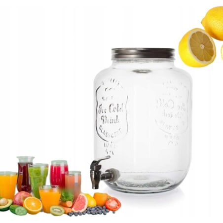 SŁOIK 8 L z kranikiem POJEMNIK SZKLANY NA PRZYJĘCIE święta nowy rok napoje