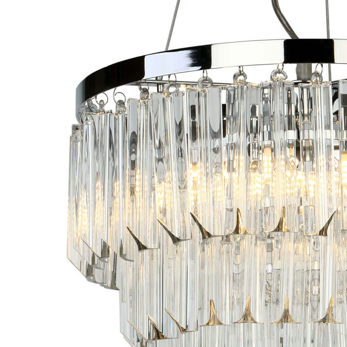 Żyrandol salonowy glamour Fame FAM0538 Dar Lighting metal szkło przezroczysty chrom