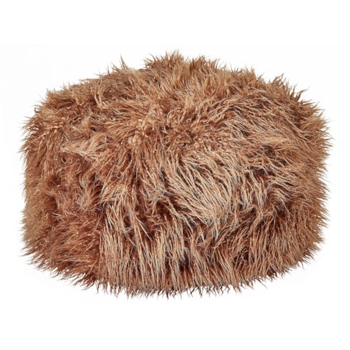 Puf futrzany 50 x 50 x 30 cm brązowy TUKKI