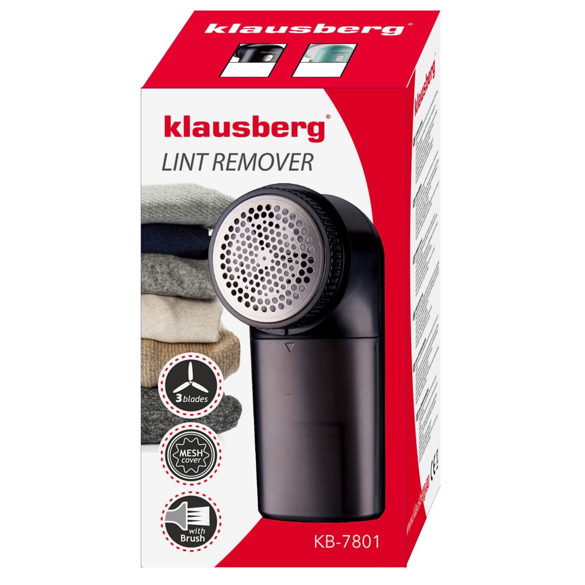 Golarka elektryczna do ubrań odzieży swetrów czarna KLAUSBERG