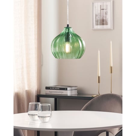 Lampa wisząca szklana zielona KEILA