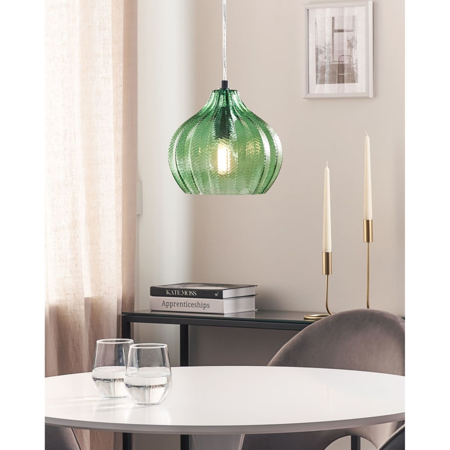 Lampa wisząca szklana zielona KEILA