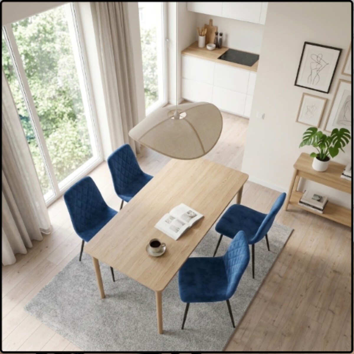 Krzesło tapicerowane pikowane wygodne nowoczesne do kuchni jadalni