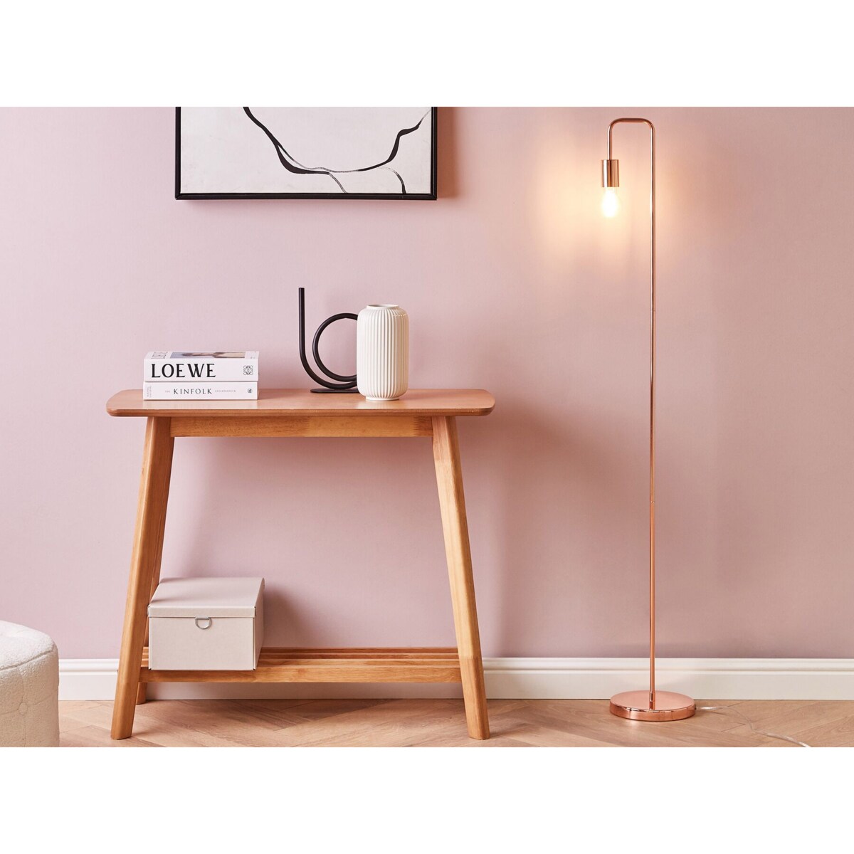 Lampa podłogowa metalowa miedziana SAVENA