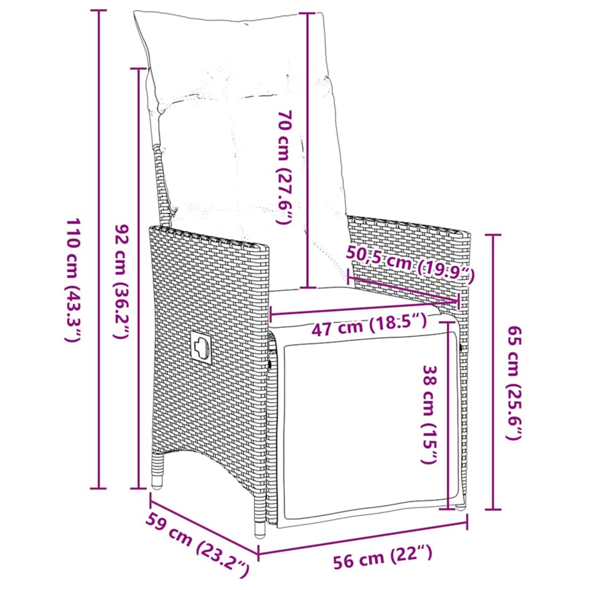vidaXL Zestaw do jadalni w ogrodzie 9 pcs Szary polirattan