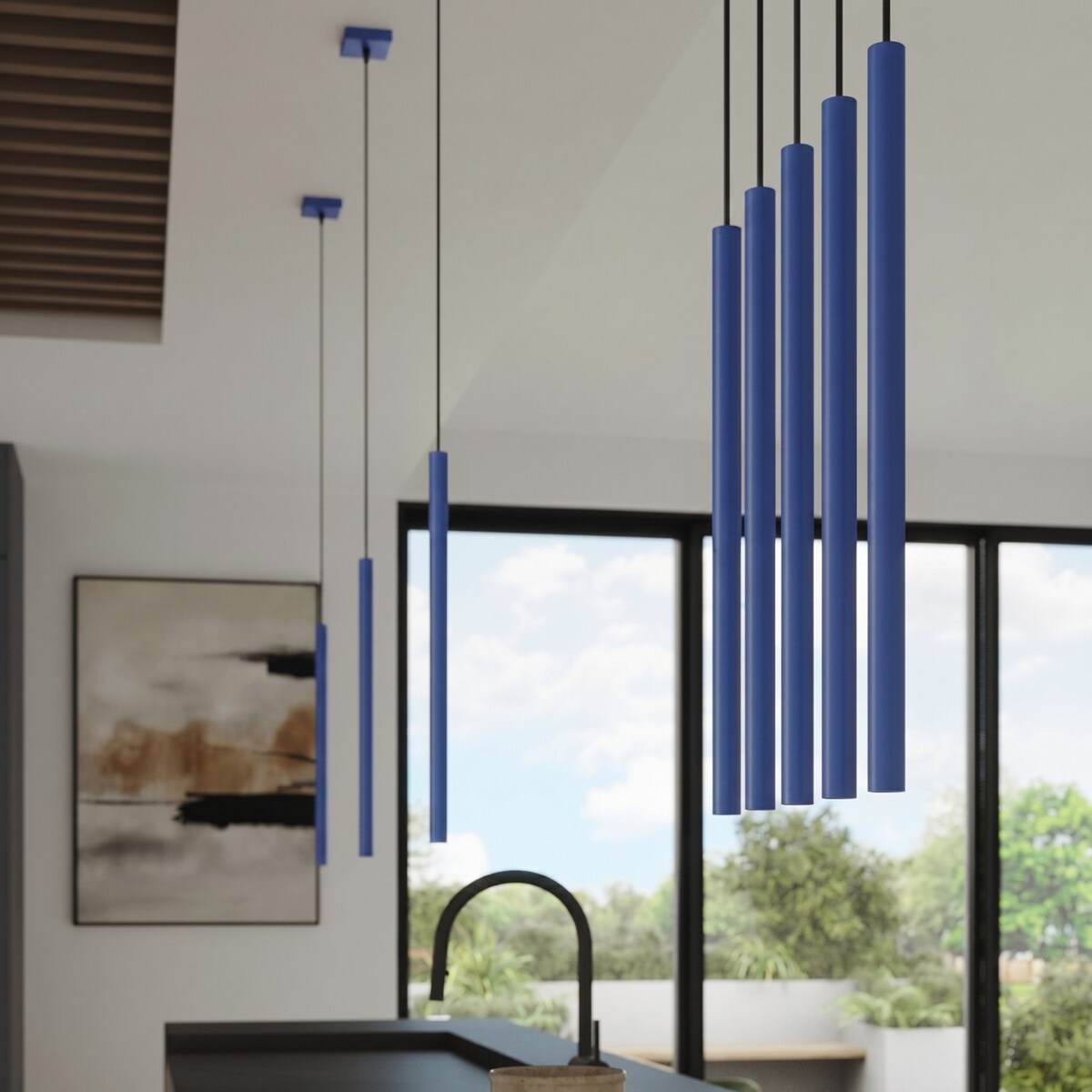 Lampa wisząca PASTELO 3P ultramaryna