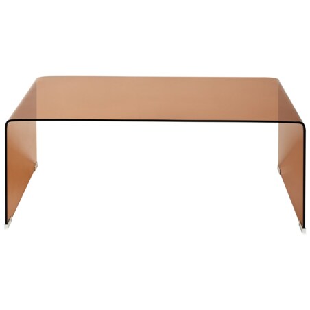 Stolik kawowy KENDALL Szkło hartowane Brązowy