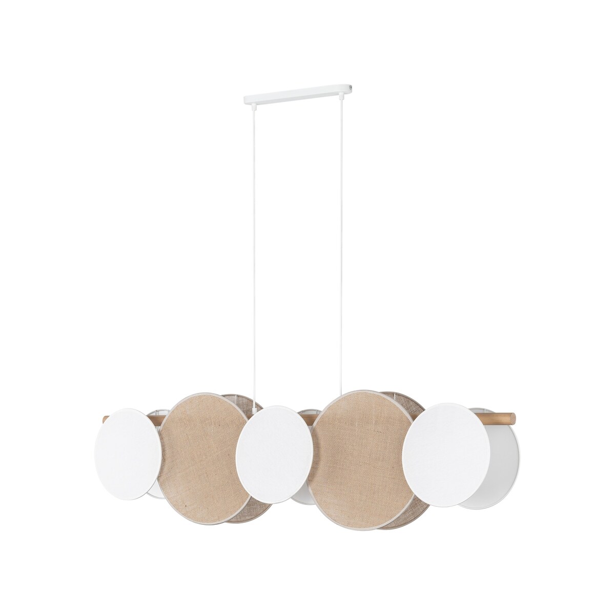 Lampa wisząca TK Lighting PULSE 4815 5xE27 biała brązowa nad stół, wyspę i do salonu, nowoczesna z drewnianymi akcentami