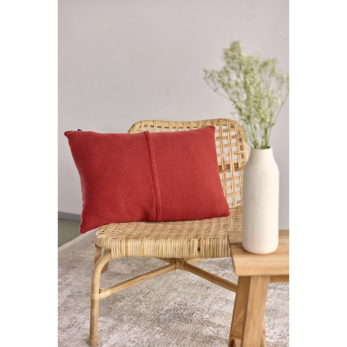 Poszewka klasyczna z przeszyciem ceglasta, 40 x 60 cm, La Manta