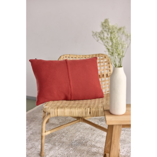 Poszewka klasyczna z przeszyciem ceglasta, 40 x 60 cm, La Manta