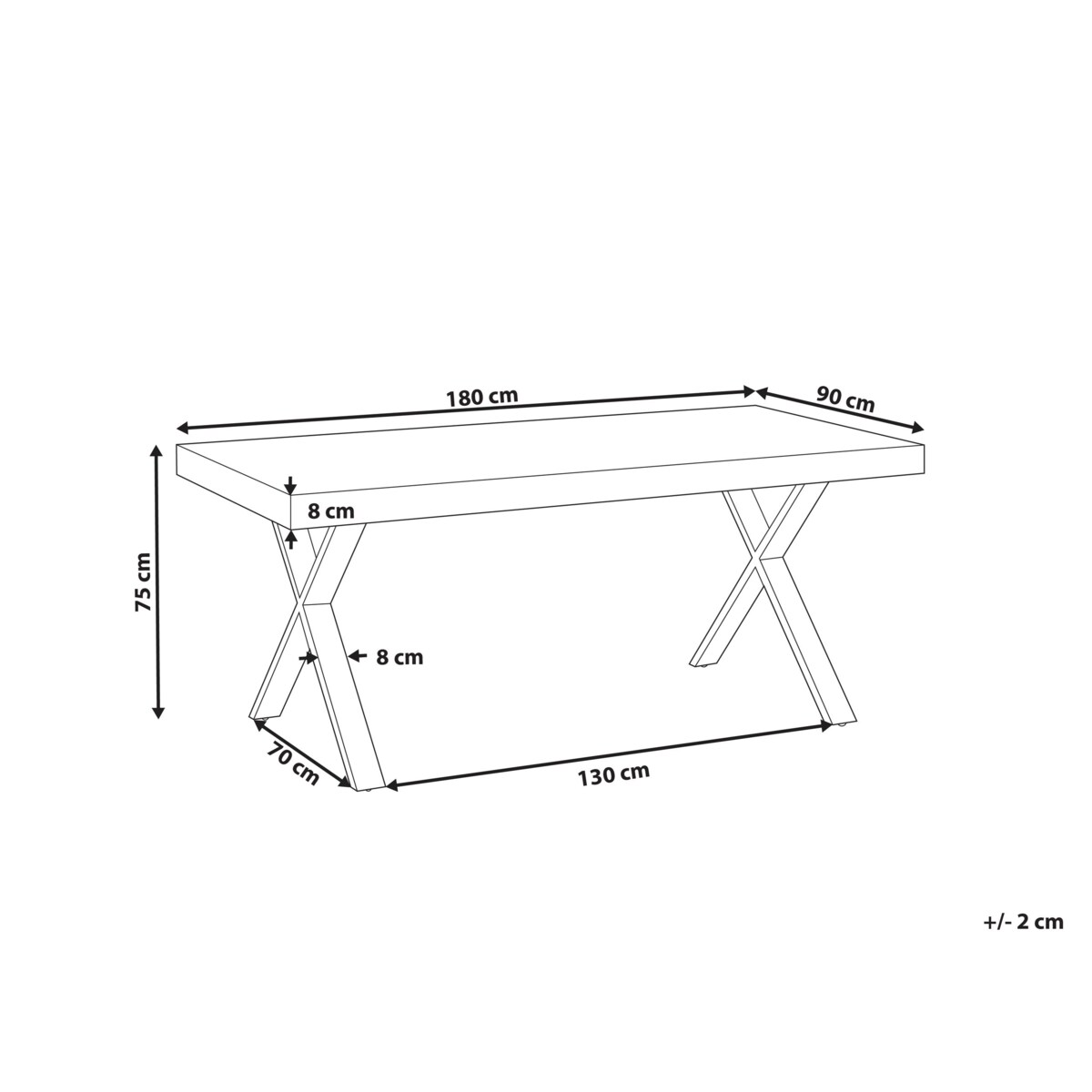 Stół do jadalni CLIFTON Ciemnobrązowy 180 cm 90 cm Drewno
