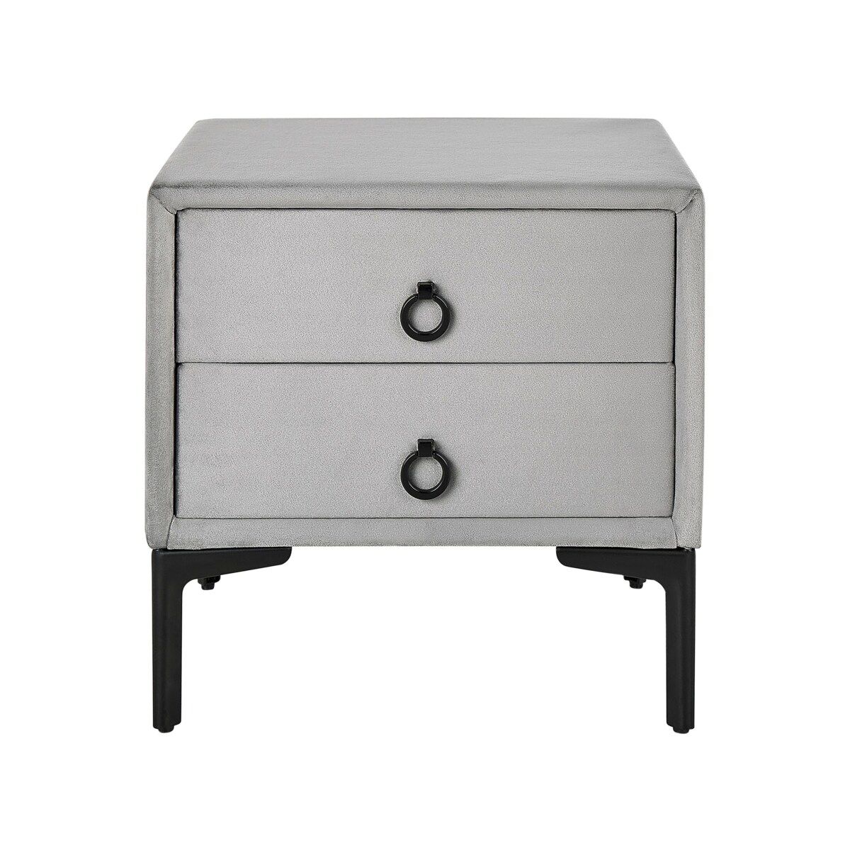 Szafka nocna welurowa szara SEZANNE