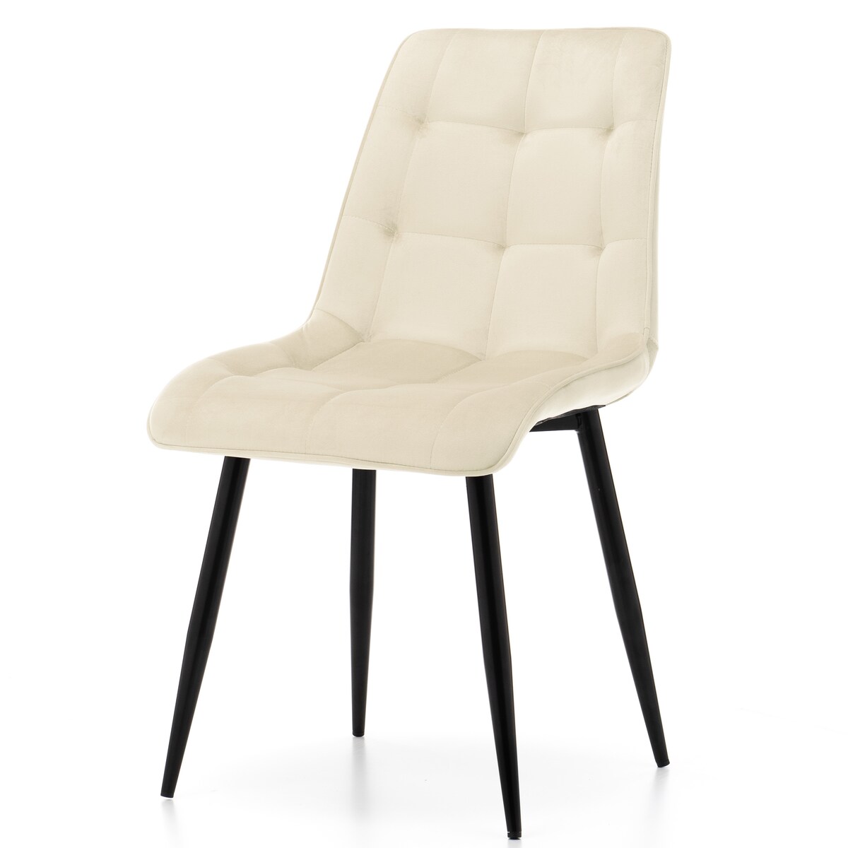 Krzesło tapicerowane welurowe CHIC velvet jasnobeżowy do salonu jadalni