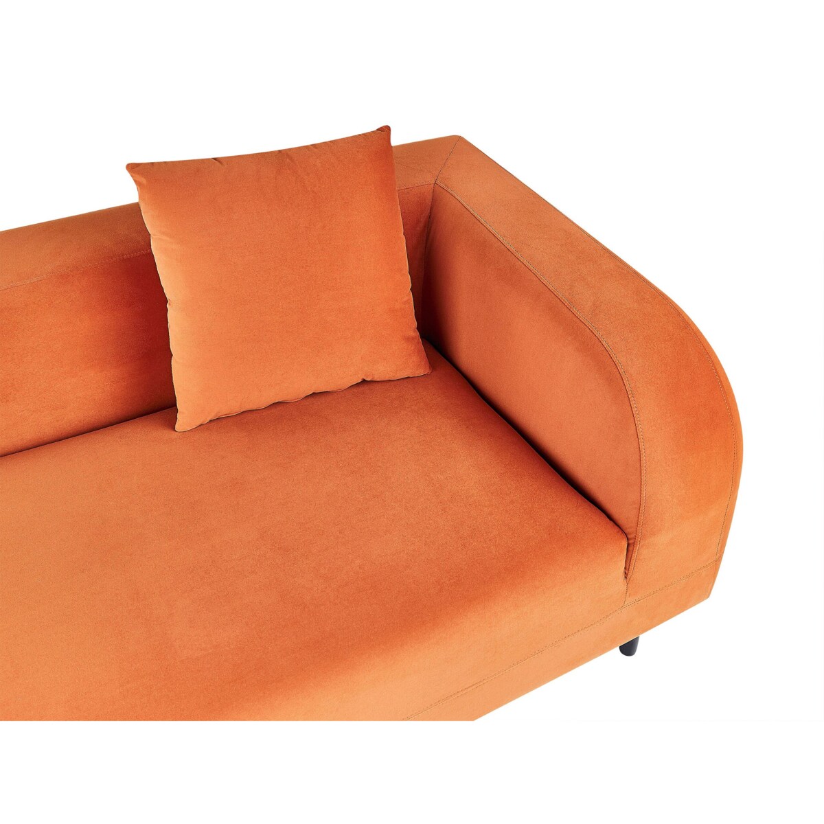 Szezlong welurowy prawostronny pomarańczowy LE CRAU