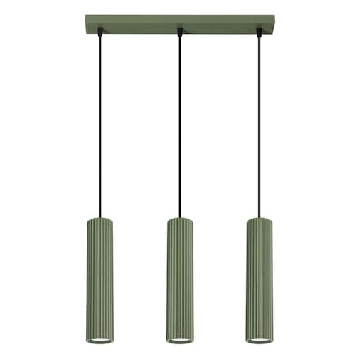 Lampa wisząca KARBON 3L zielona oliwka
